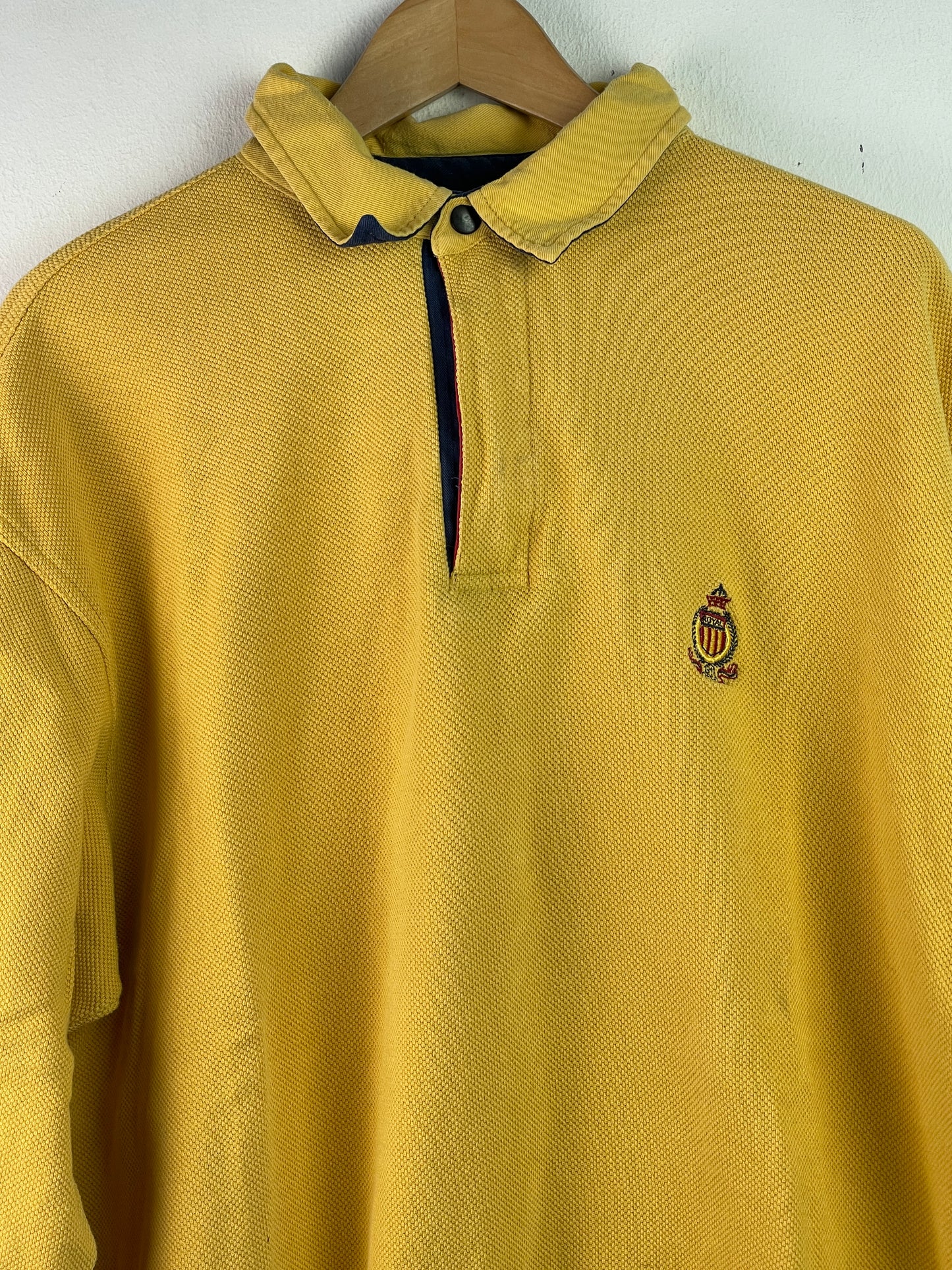 Toda Man Herren Pullover mit besticktem Logo Gr L Farbe gelb