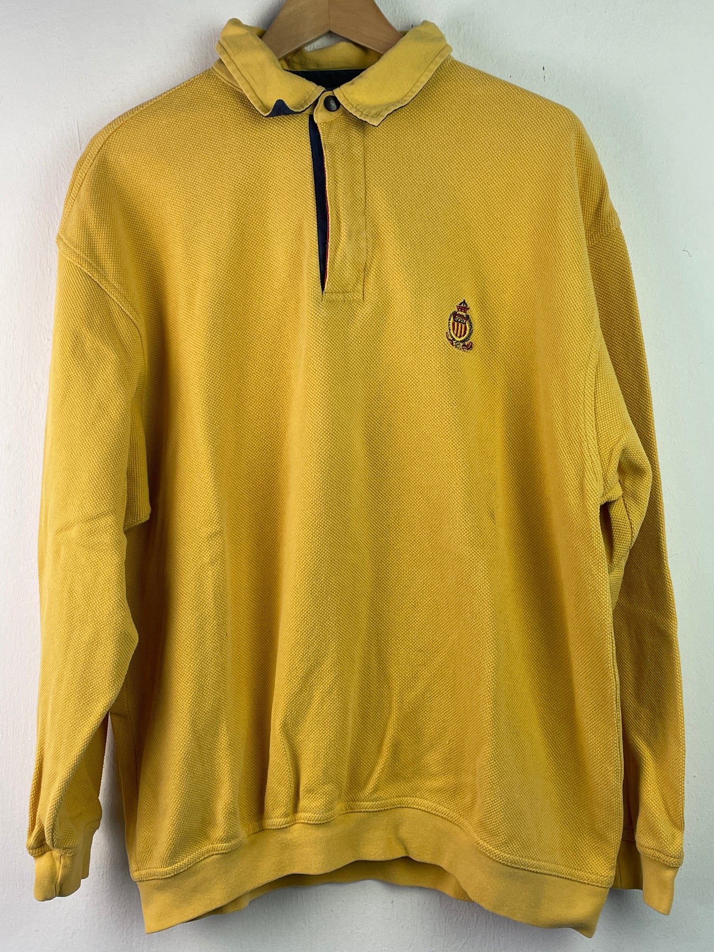Toda Man Herren Pullover mit besticktem Logo Gr L Farbe gelb