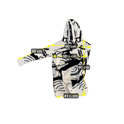 Tredy Damen Pullover mit ausgefallenem Muster Gr L Farbe schwarz weiss