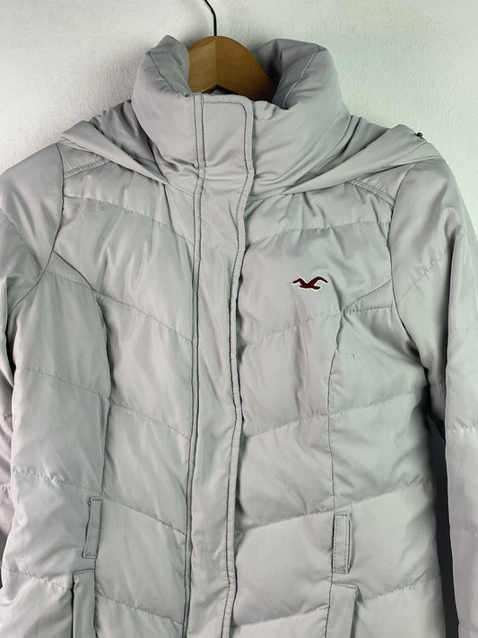 Hollister Damen Winter Puffer Jacke Gr S Farbe weiss