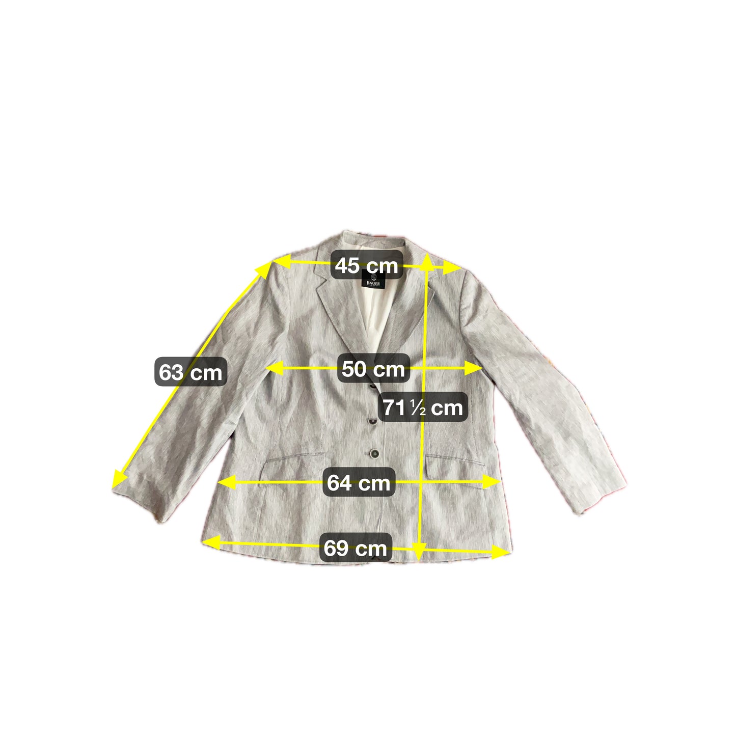 Bauer Damen Sakko aus Leinen Gr XXL Farbe grau