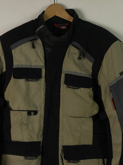 Apro Herren Biker Jacke Motorrad Jacke Gr XL Farbe beige schwarz