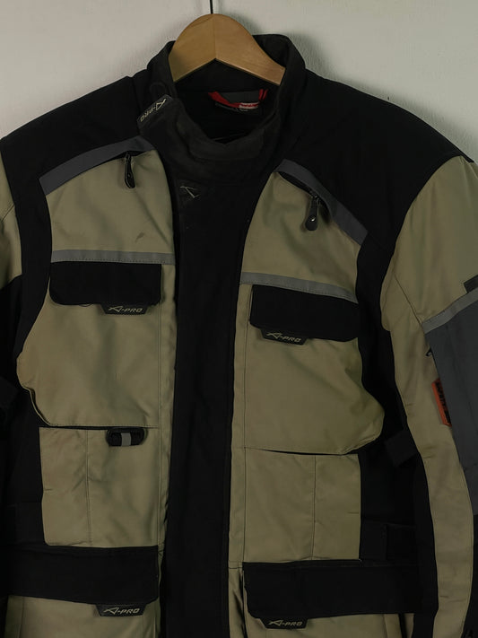 Apro Herren Biker Jacke Motorrad Jacke Gr XL Farbe beige schwarz