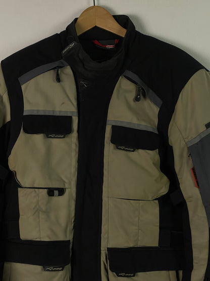 Apro Herren Biker Jacke Motorrad Jacke Gr XL Farbe beige schwarz