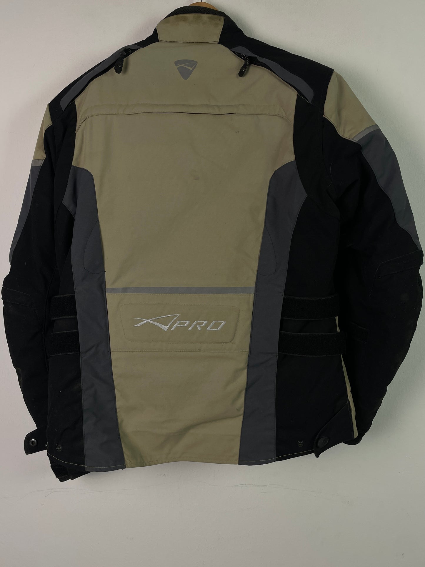 Apro Herren Biker Jacke Motorrad Jacke Gr XL Farbe beige schwarz