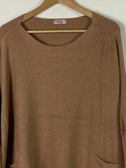 C&L Damen Pullover Gr XXL Farbe brau