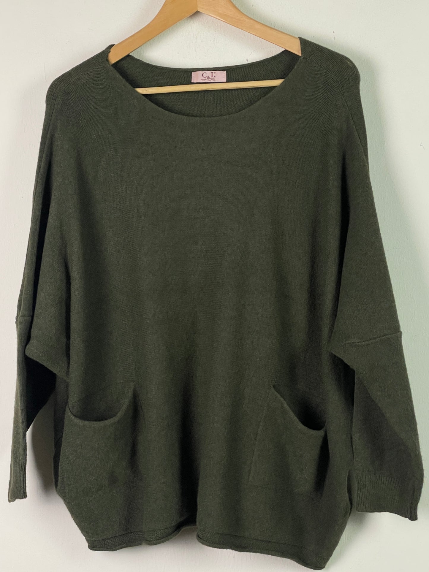 C&L Damen Pullover Gr XXL Farbe khaki