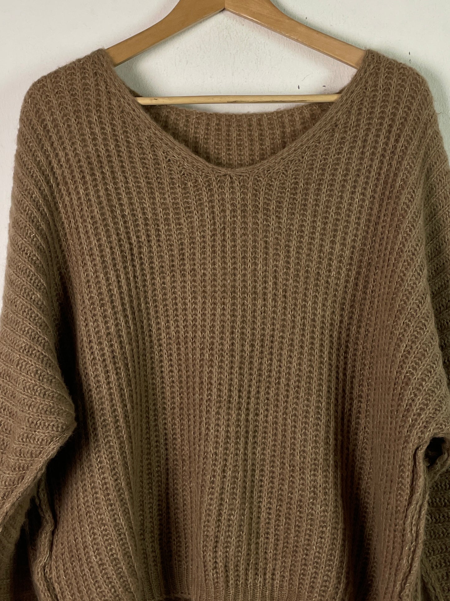 Vintage Damen Strickpullover Gr L Farbe braun
