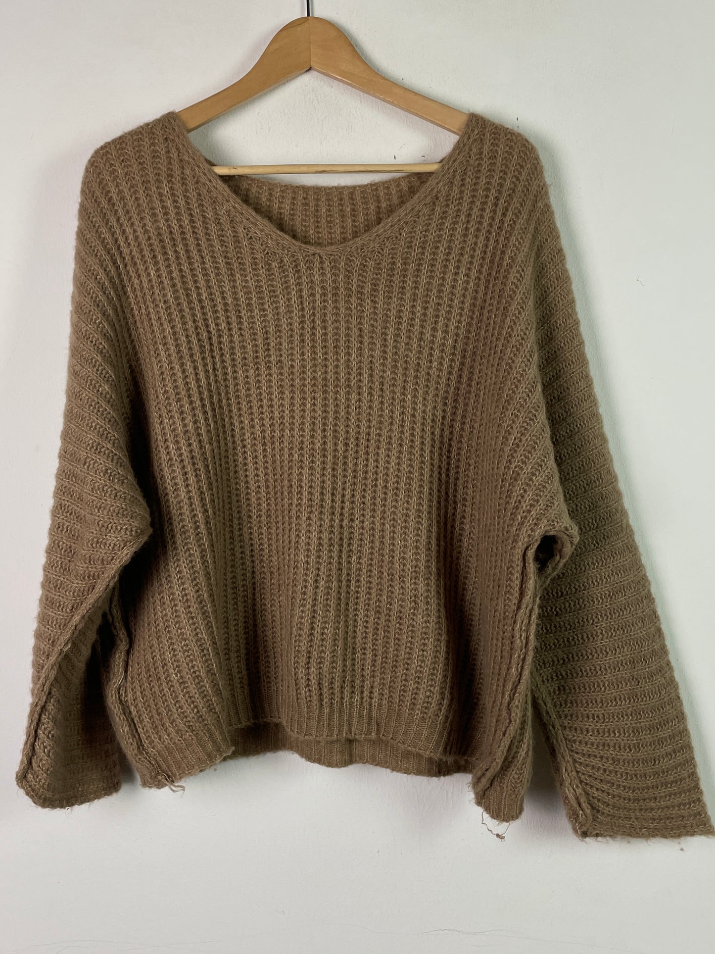 Vintage Damen Strickpullover Gr L Farbe braun