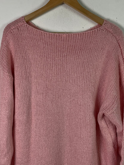 Vintage Damen Strickpullover Gr L Farbe rosa