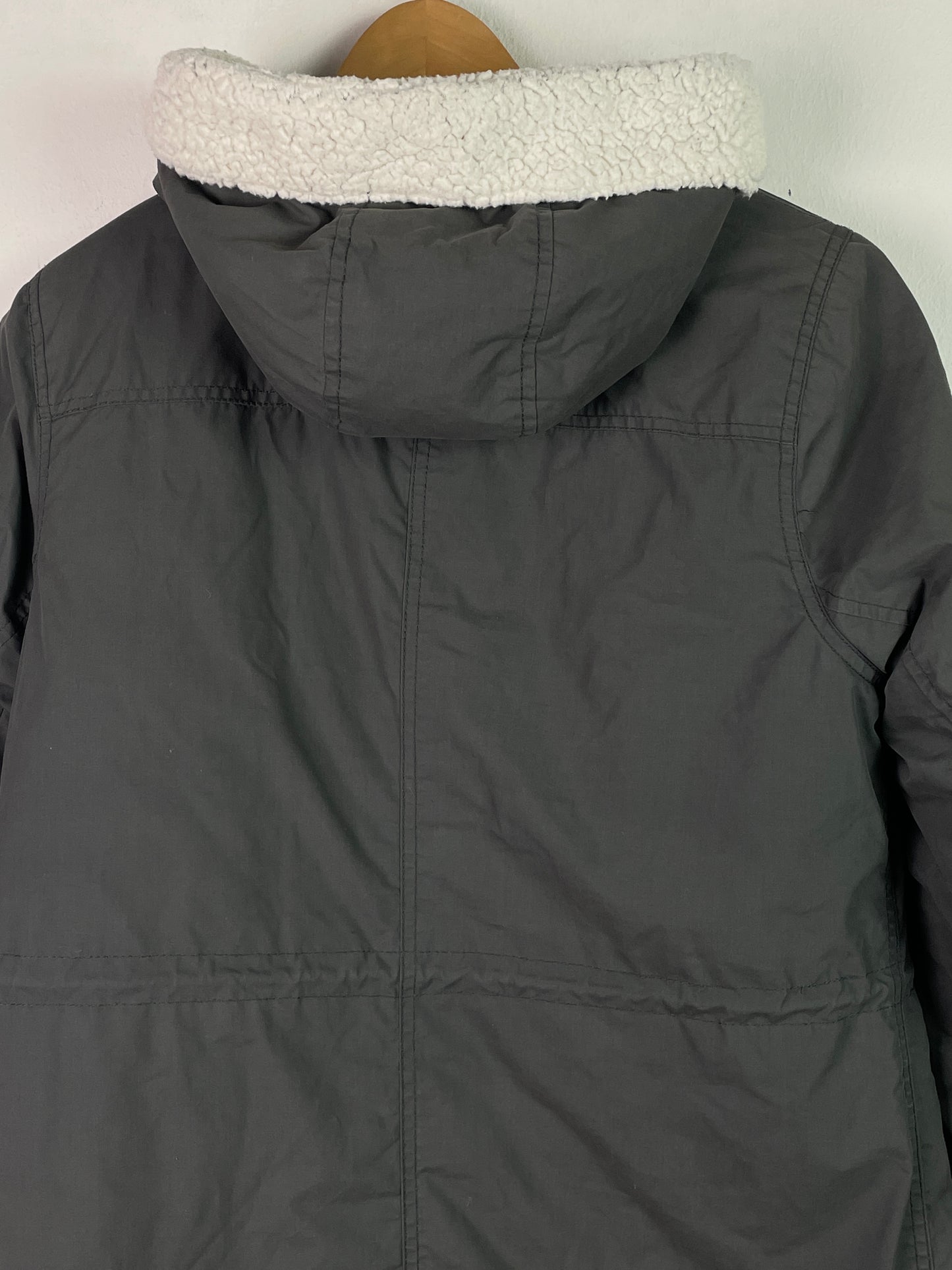 Desires Damen Winter Jacke mit Faux Fell Kaputze Gr L Farbe grau