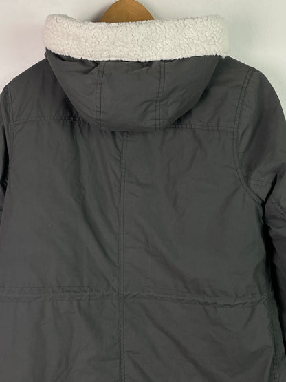 Desires Damen Winter Jacke mit Faux Fell Kaputze Gr L Farbe grau