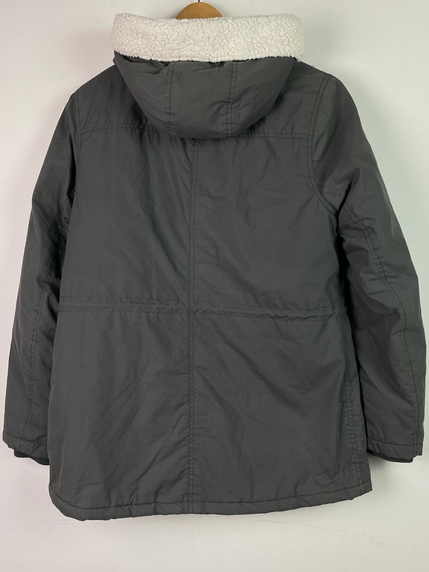 Desires Damen Winter Jacke mit Faux Fell Kaputze Gr L Farbe grau