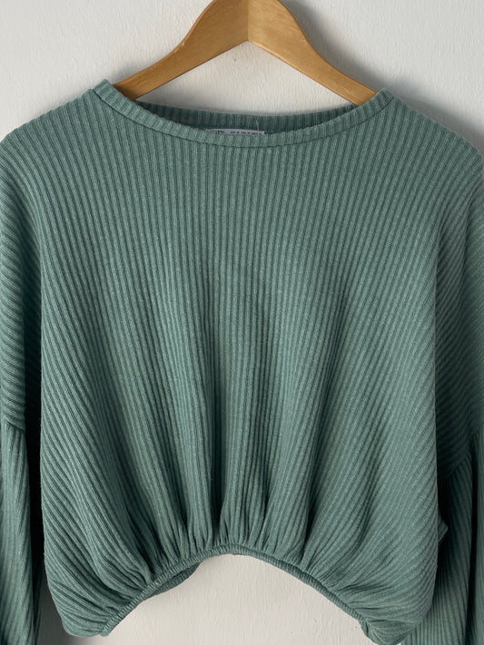 Zara Damen Pullover Gr M Farbe grün