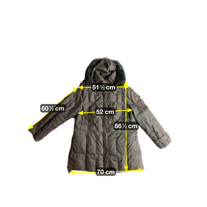 C&A Damen Winter Jacke mit Faux Fell Kapuze Gr XXL Farbe braun