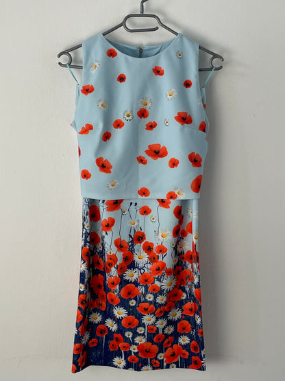 AdL Damen Kleid Gr. XS Farbe blau rot