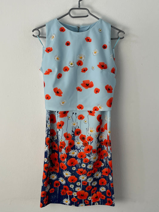 AdL Damen Kleid Gr. XS Farbe blau rot