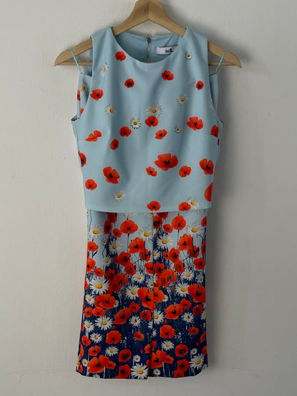 AdL Damen Kleid Gr. XS Farbe blau rot