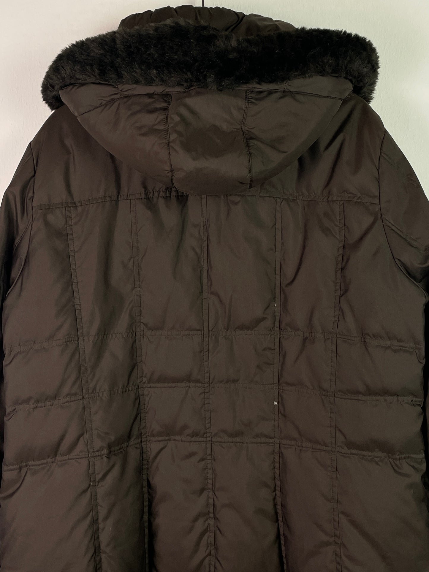 C&A Damen Winter Jacke mit Faux Fell Kapuze Gr XXL Farbe braun