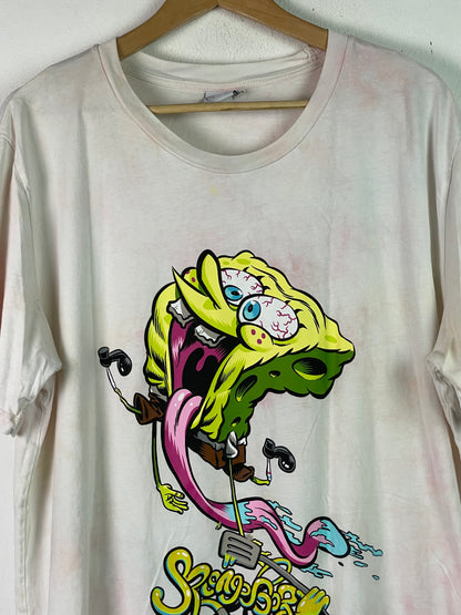 Nickelodeon Spongebob Herren T-Shirt in Batikoptik Gr XXL Farbe weiss