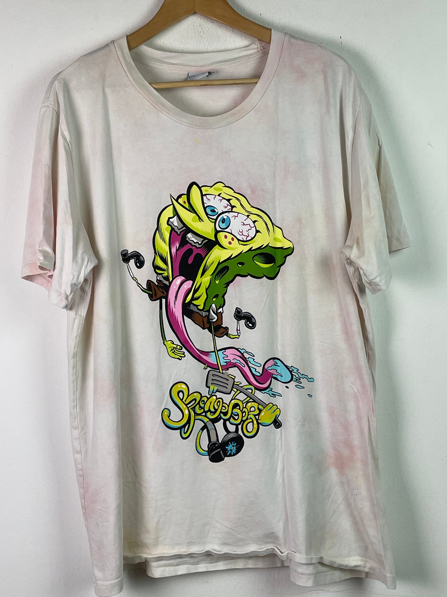 Nickelodeon Spongebob Herren T-Shirt in Batikoptik Gr XXL Farbe weiss
