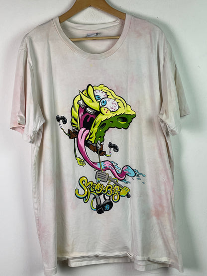 Nickelodeon Spongebob Herren T-Shirt in Batikoptik Gr XXL Farbe weiss