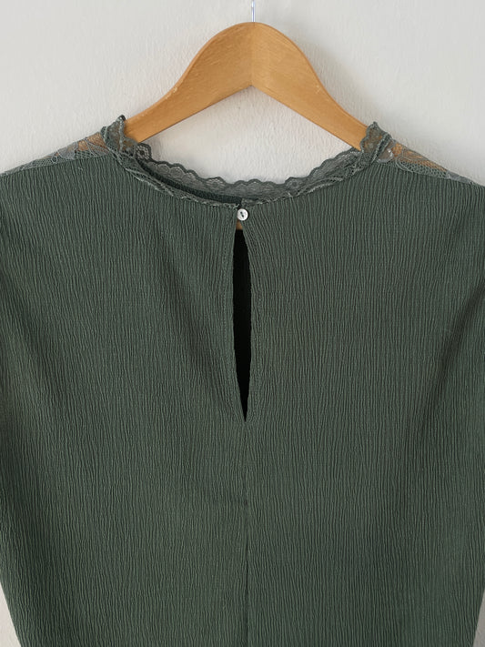 Vintage Damen Bluse Gr. M Farbe Grün