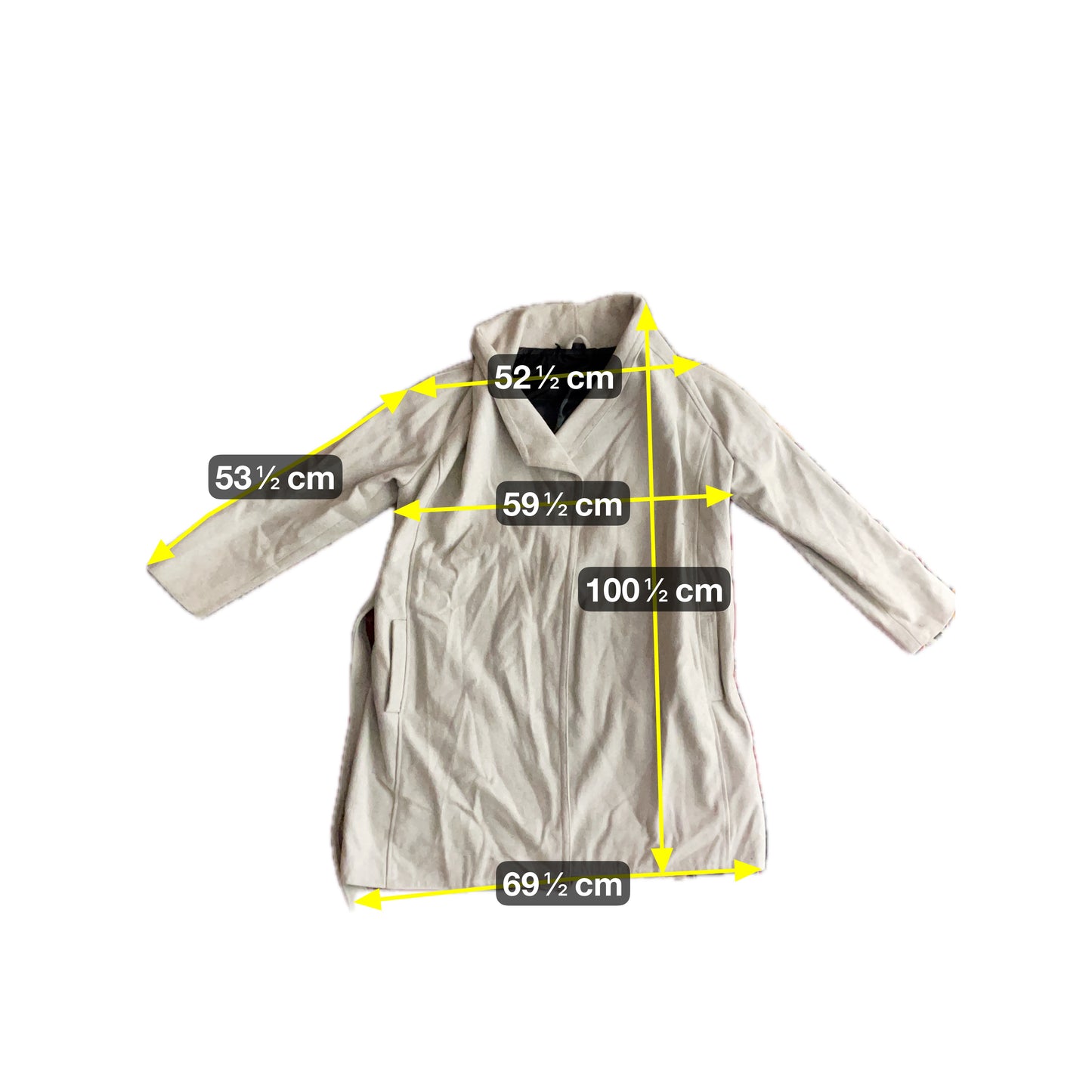 Vintage Damen Mantel Trenchcoat aus Wolle Gr L Farbe grau