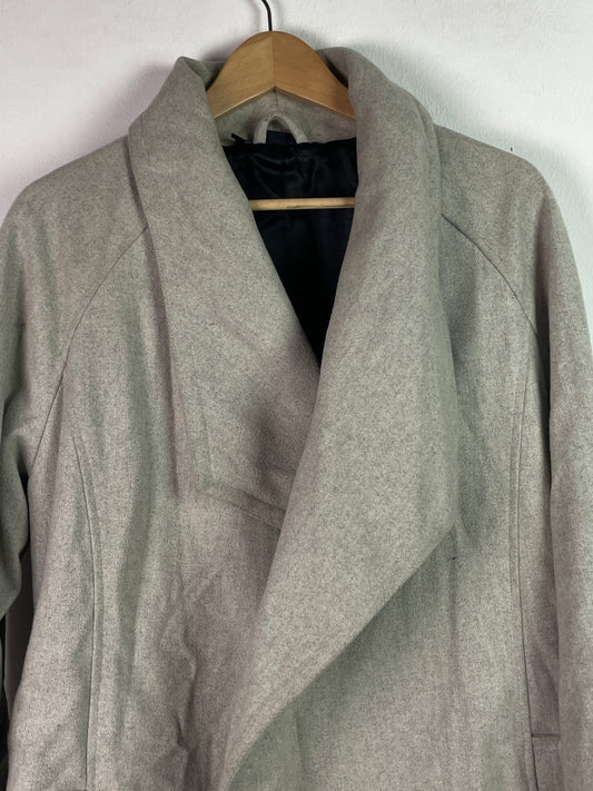 Vintage Damen Mantel Trenchcoat aus Wolle Gr L Farbe grau