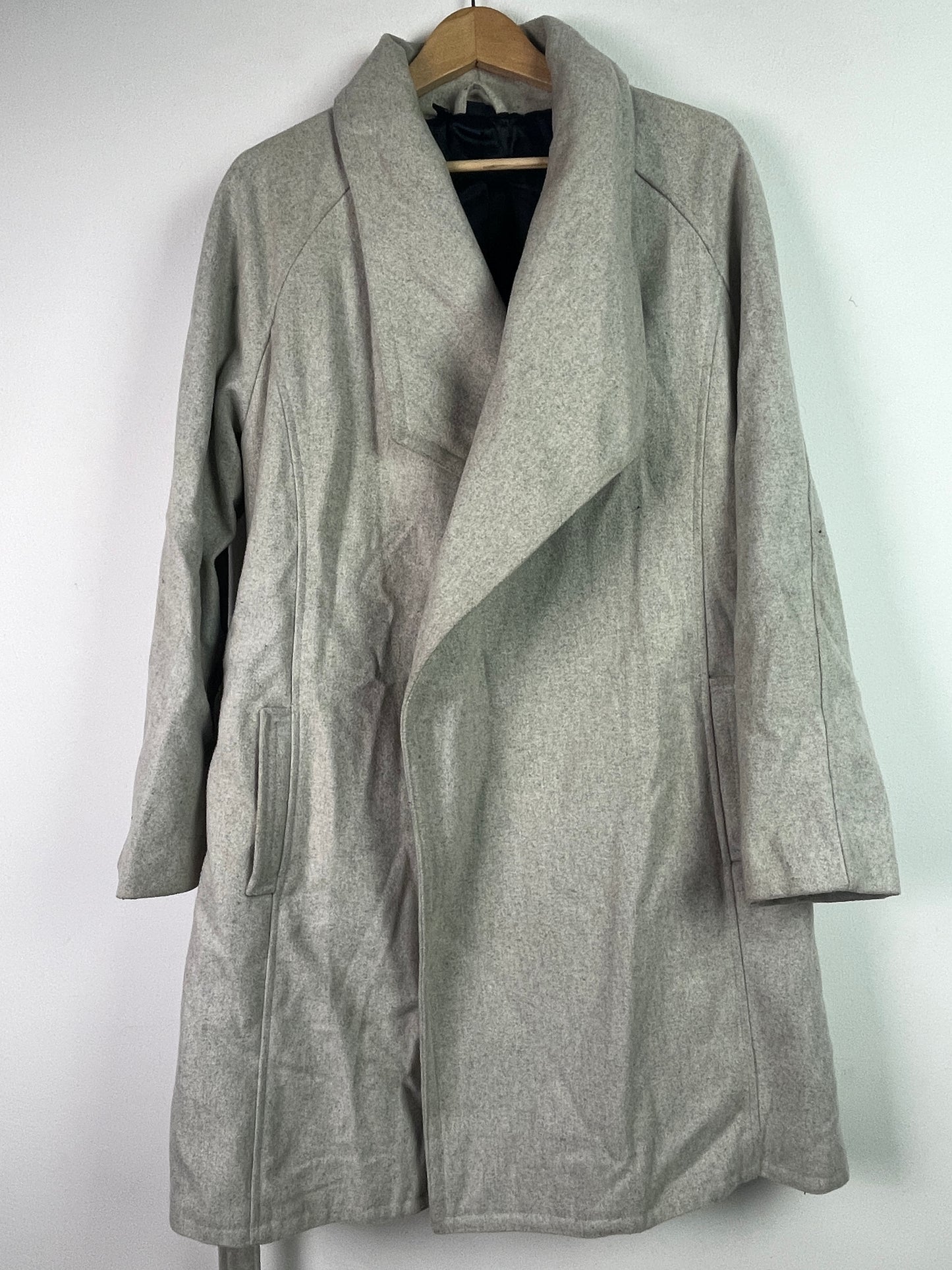 Vintage Damen Mantel Trenchcoat aus Wolle Gr L Farbe grau