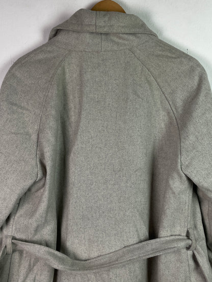 Vintage Damen Mantel Trenchcoat aus Wolle Gr L Farbe grau