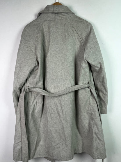 Vintage Damen Mantel Trenchcoat aus Wolle Gr L Farbe grau