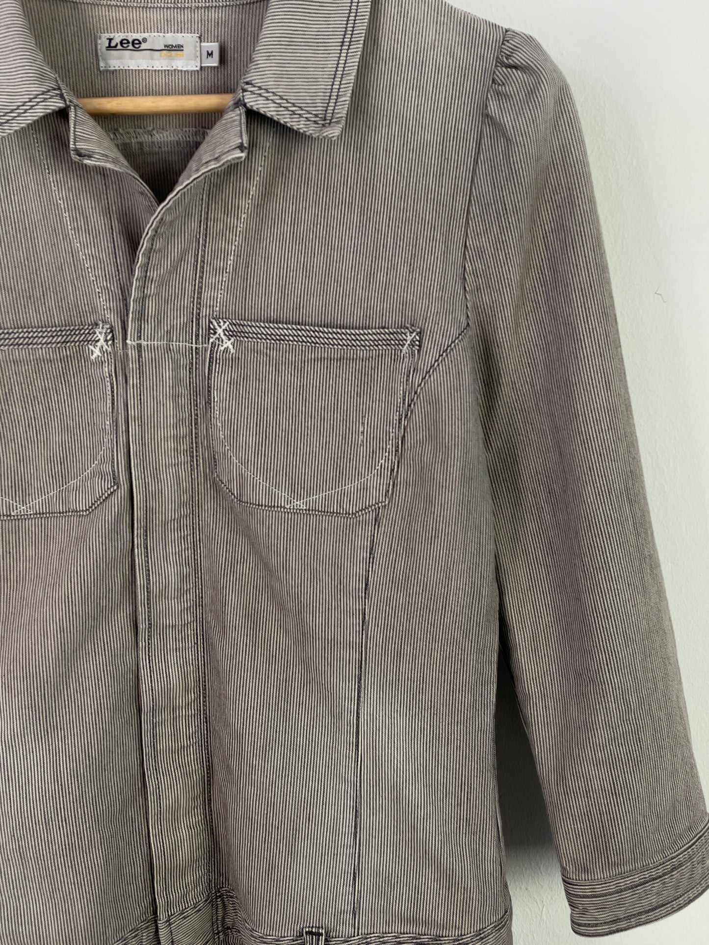 Lee Damen Kleid Gr. M Farbe Grau-Weiß gestreift