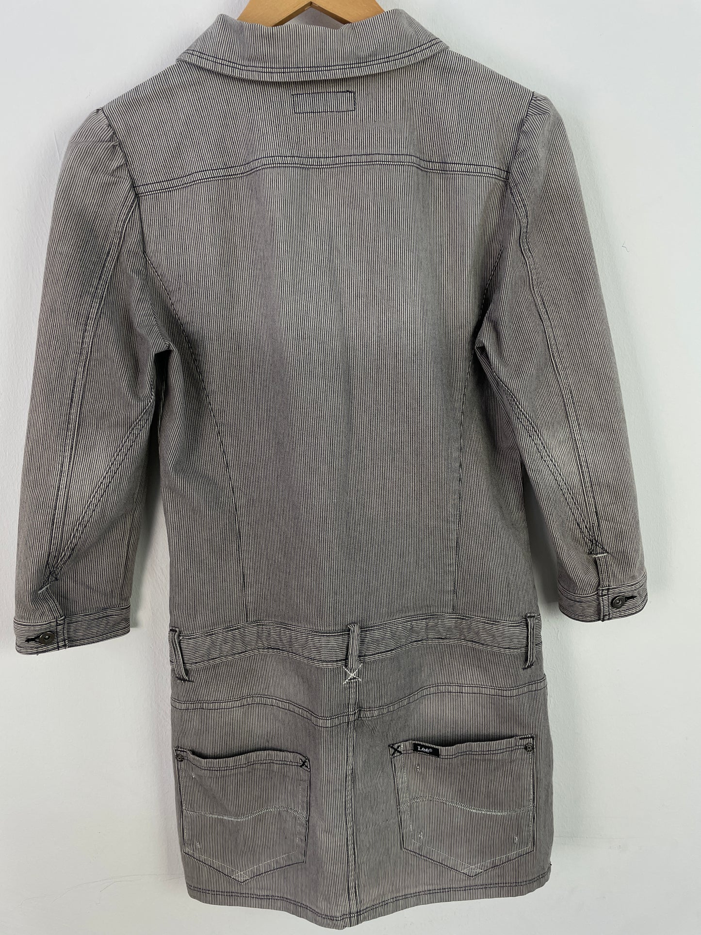 Lee Damen Kleid Gr. M Farbe Grau-Weiß gestreift