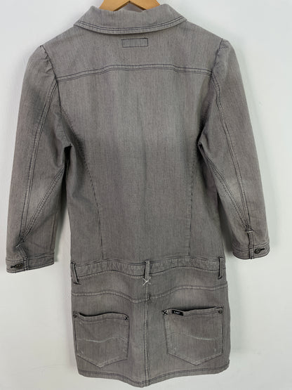 Lee Damen Kleid Gr. M Farbe Grau-Weiß gestreift