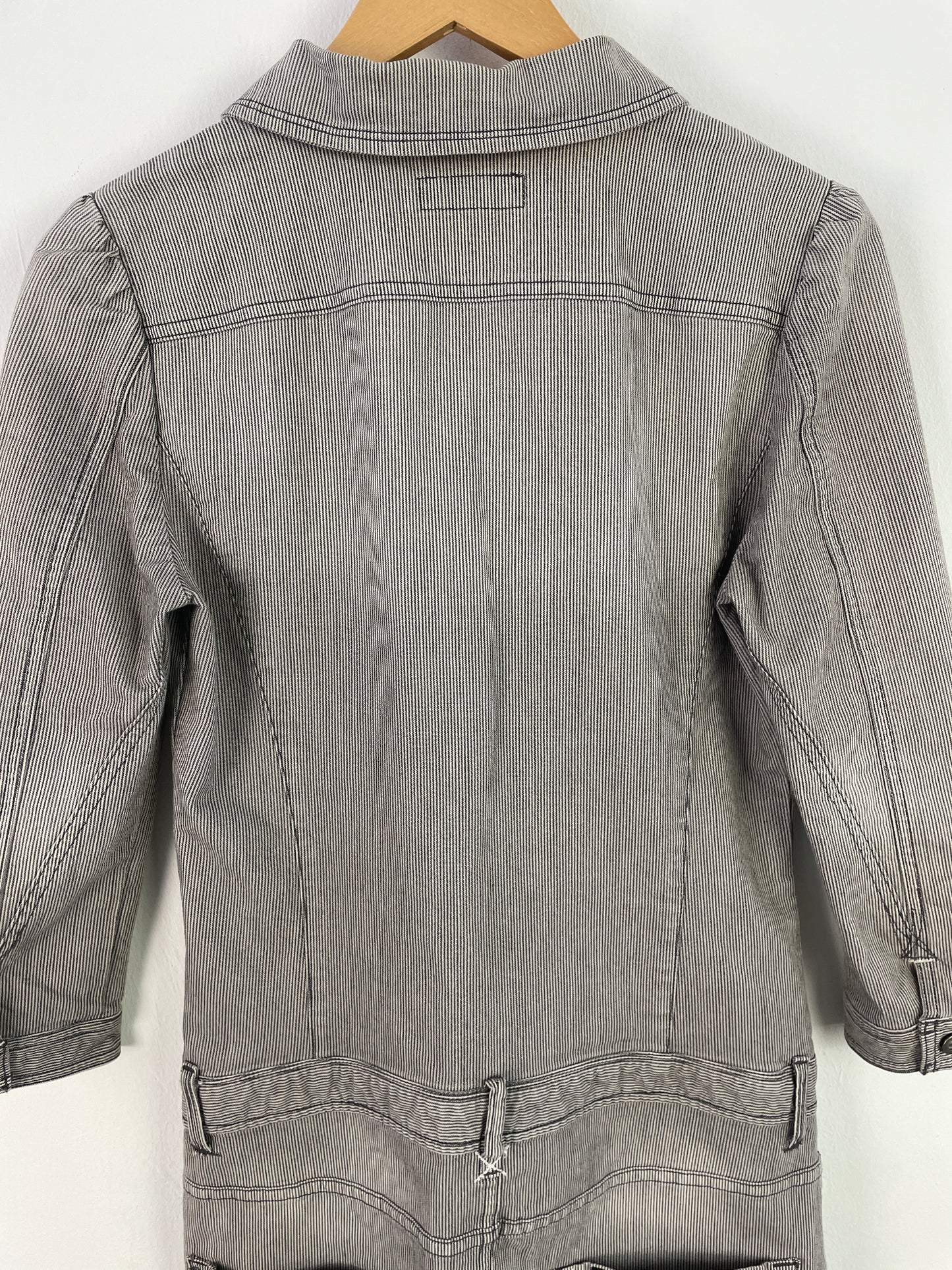 Lee Damen Kleid Gr. M Farbe Grau-Weiß gestreift