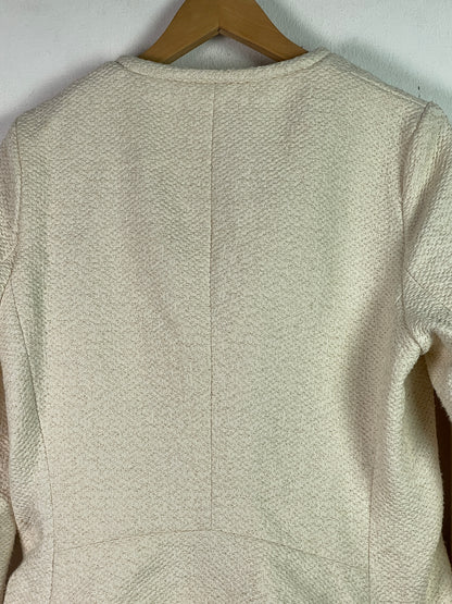 H&M Damen Jacke im edelen Bikerstil Gr L Farbe creme