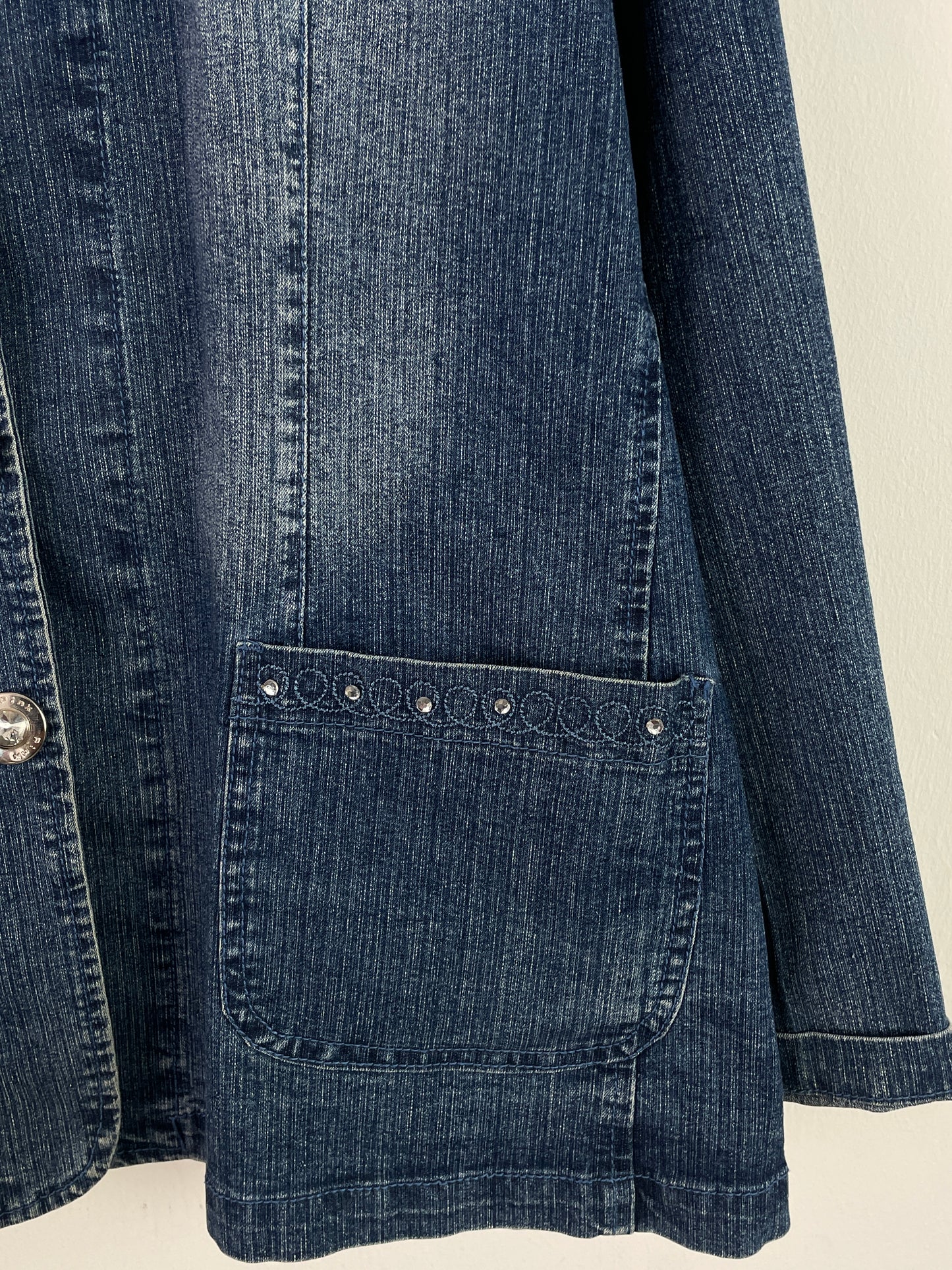 DomMiao Damen Jeansjacke XL Blau – Klassische Denim Jacke Vintage Style / DomMiao Women’s Denim Jacket XL Blue – Classic Jeans Jacket Vintage Style