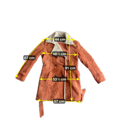 Oakwood Damen Winter Jacke im Vintage Look aus Echtleder Gr XXL Farbe braun