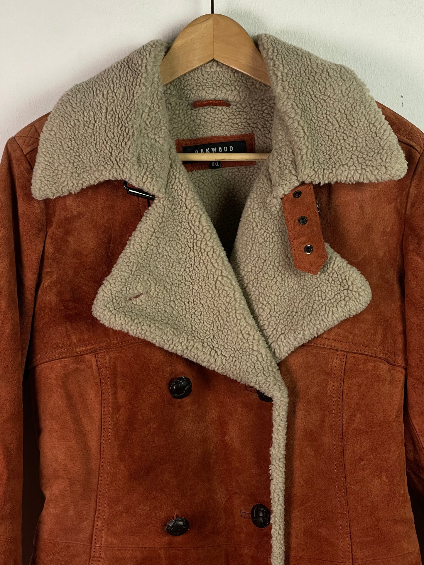 Oakwood Damen Winter Jacke im Vintage Look aus Echtleder Gr XXL Farbe braun