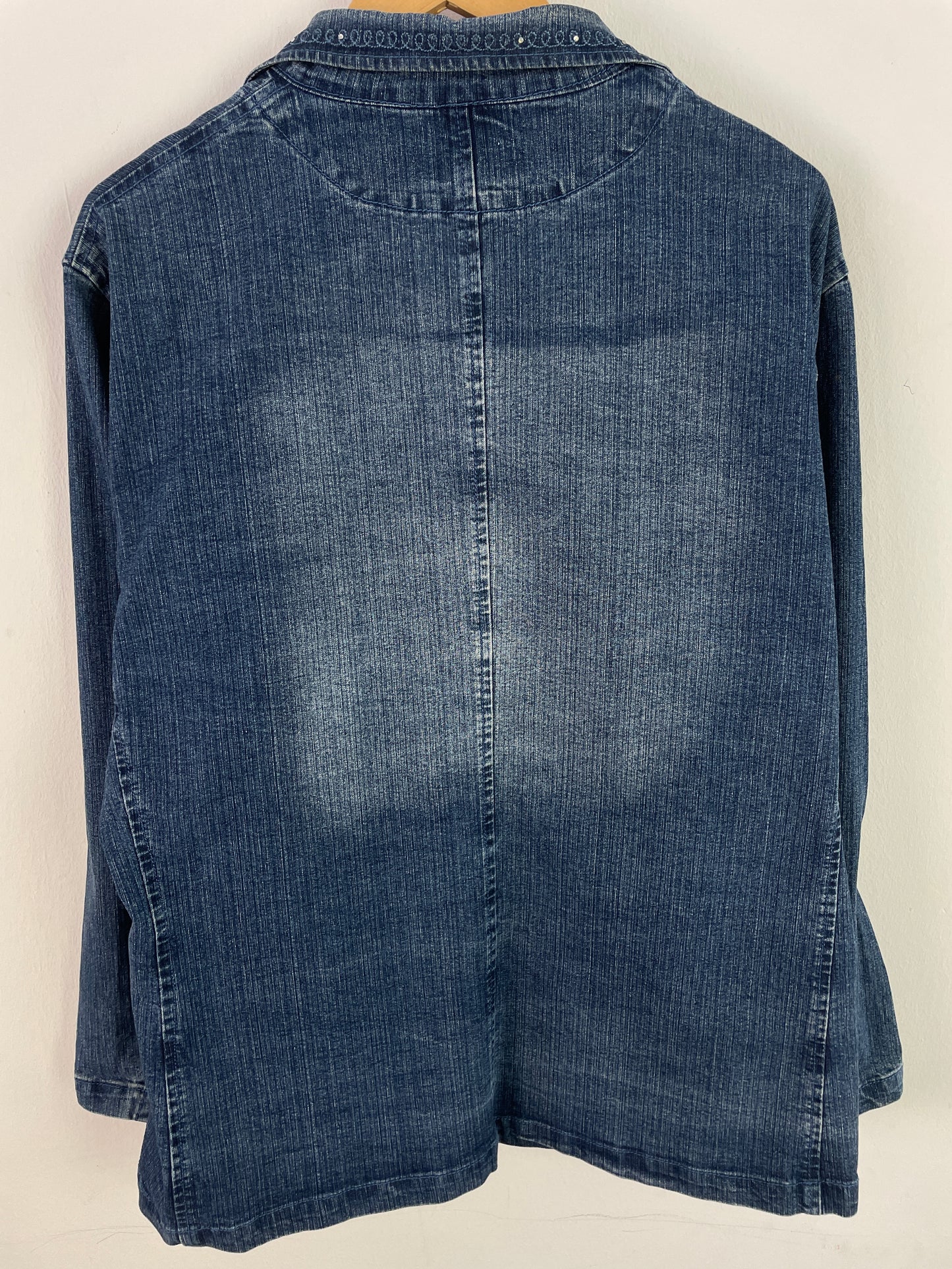 DomMiao Damen Jeansjacke XL Blau – Klassische Denim Jacke Vintage Style / DomMiao Women’s Denim Jacket XL Blue – Classic Jeans Jacket Vintage Style