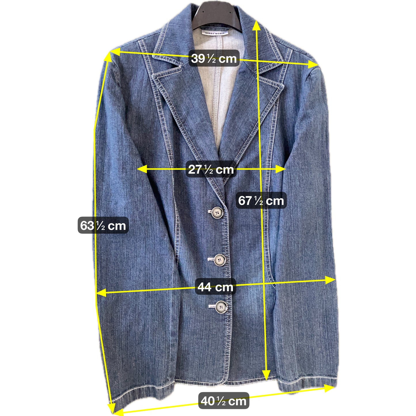Gerry Weber Damen Jeansjacke Gr. 40 Blau – Blazer Style Denim Jacket Elegant / Gerry Weber Women’s Denim Jacket Size 40 Blue – Blazer Style Elegant