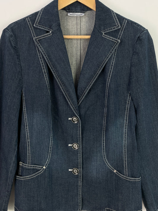 Gerry Weber Damen Jeansjacke Gr. 40 Blau – Blazer Style Denim Jacket Elegant / Gerry Weber Women’s Denim Jacket Size 40 Blue – Blazer Style Elegant