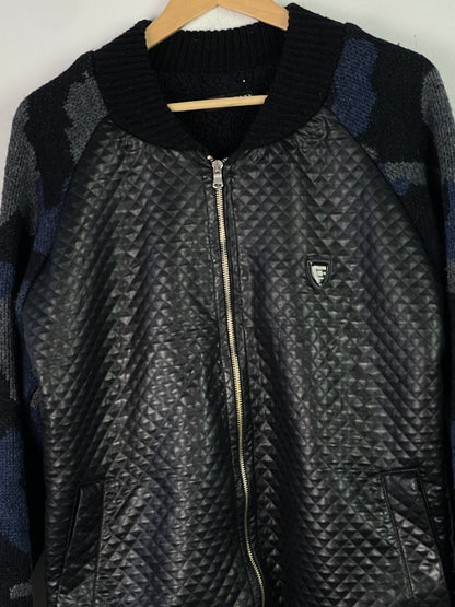 Cipo & Baxx Herren Bomberjacke mit Camouflage Detail Gr M Farbe schwarz blau