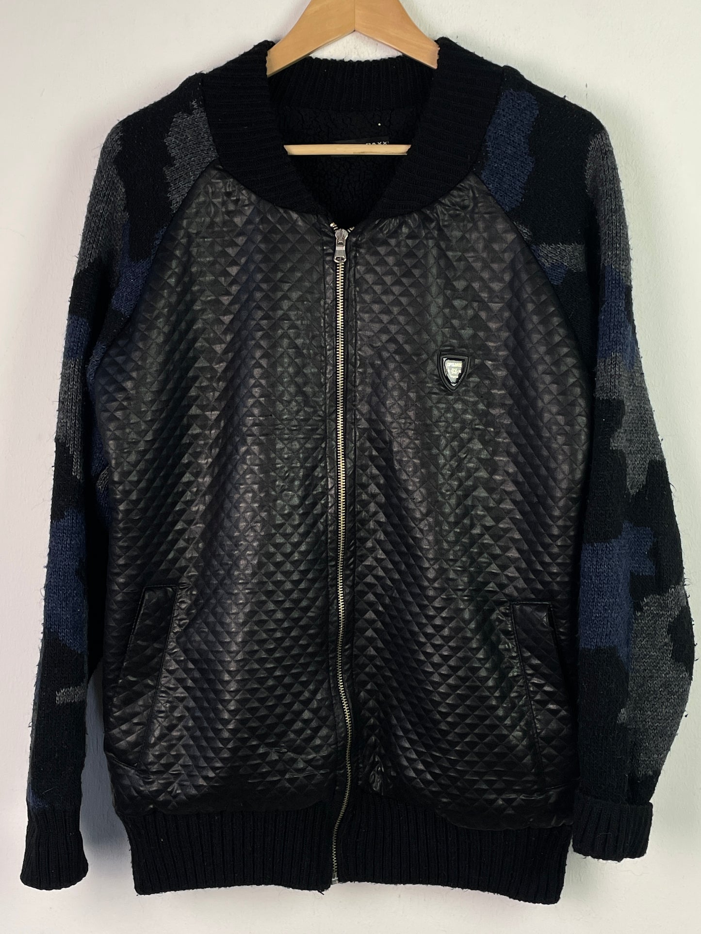 Cipo & Baxx Herren Bomberjacke mit Camouflage Detail Gr M Farbe schwarz blau