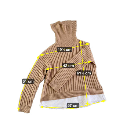 Hailys Damen Pullover mit Hemd Optik Gr L Farbe braun