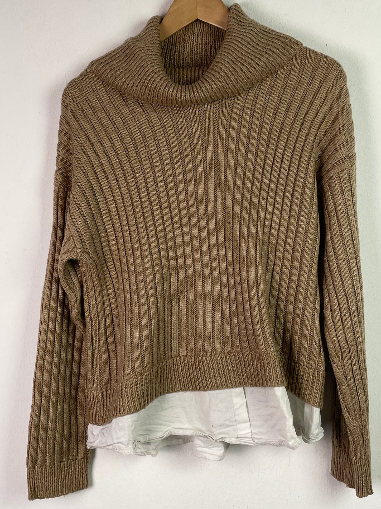 Hailys Damen Pullover mit Hemd Optik Gr L Farbe braun