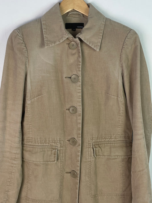 Hennes Damen Mantel Gr. 38 Beige Cordjacke Hennes Women’s Coat Size 38 Beige Corduroy Jacket