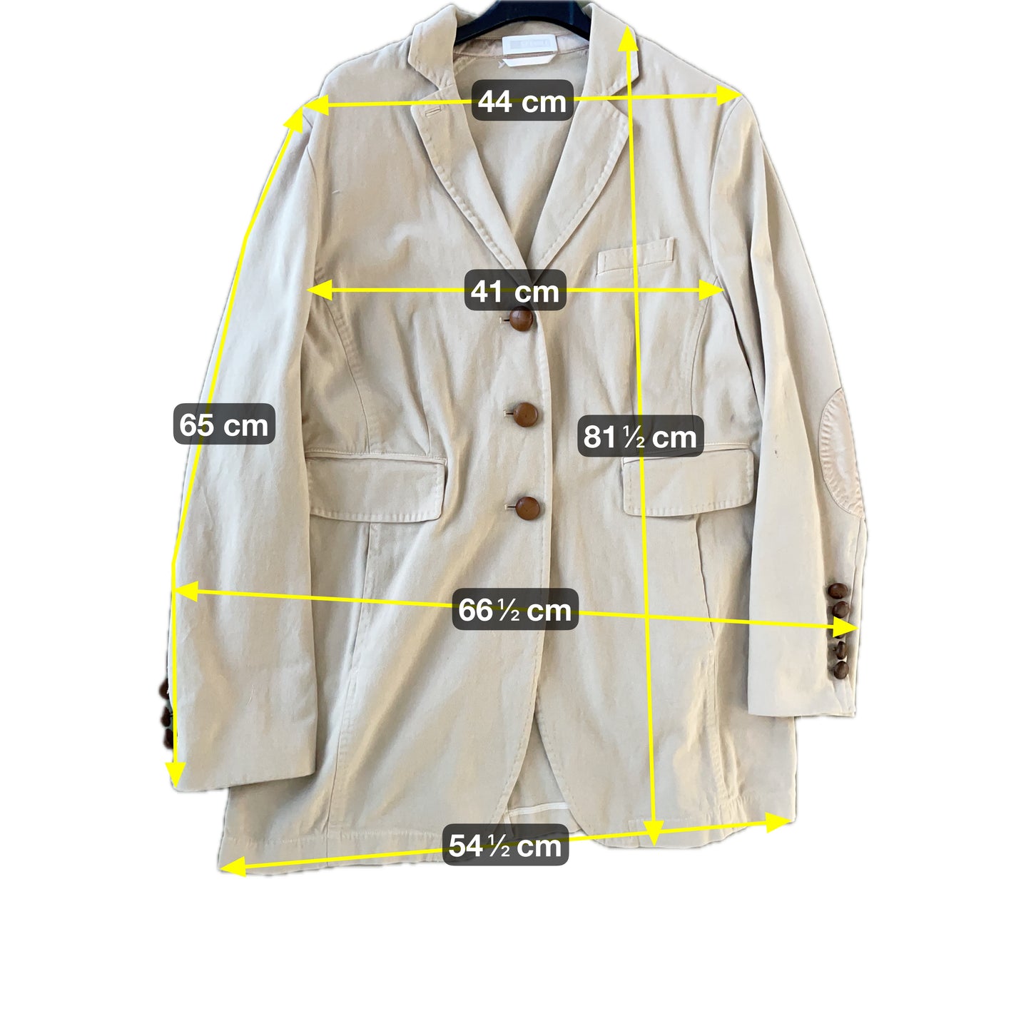 St. Emile Damen Blazer Gr. 46 Beige – Klassischer Blazer Baumwolle Acetat Viskose / St. Emile Women’s Blazer Size 46 Beige – Classic Cotton Acetate Viscose Jacket
