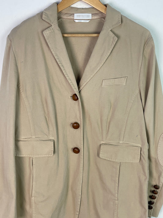 St. Emile Damen Blazer Gr. 46 Beige – Klassischer Blazer Baumwolle Acetat Viskose / St. Emile Women’s Blazer Size 46 Beige – Classic Cotton Acetate Viscose Jacket